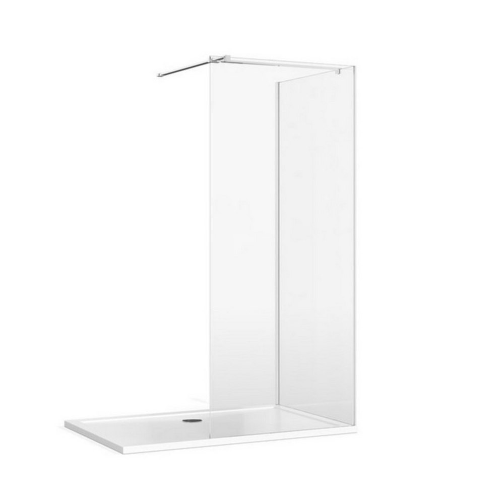 Burlington 8 1355mm Glass Corner Wetroom with T Bracing Bar in Chrome