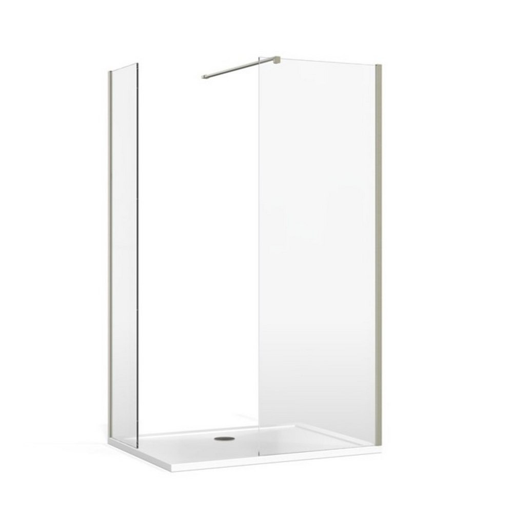 Burlington 8 Corner Walk In 755mm Glass Panel and End Panel in Brushed Nickel