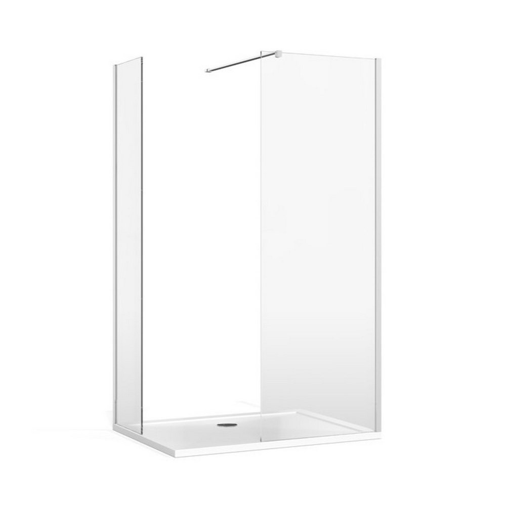 Burlington 8 Corner Walk In 855mm Glass Panel and End Panel in Chrome