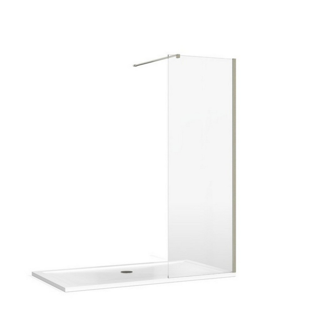 Burlington 8 Recess 1355mm Wetroom Panel in Brushed Nickel
