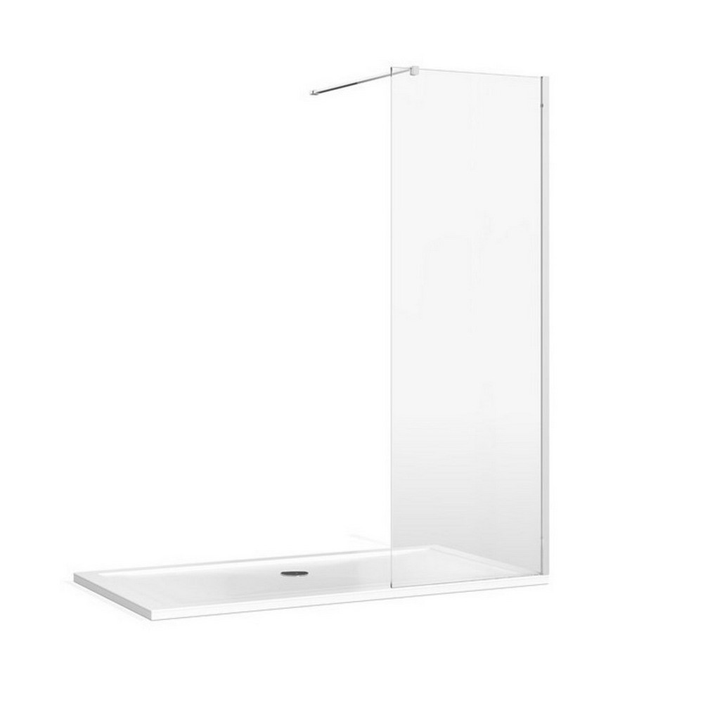 Burlington 8 Recess 455mm Wetroom Panel in Chrome