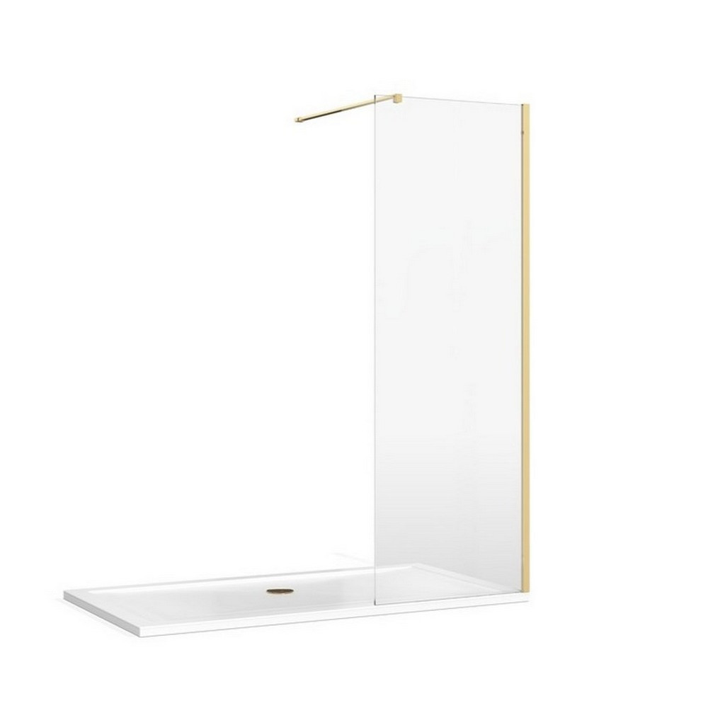 Burlington 8 Recess 1155mm Wetroom Panel in Gold