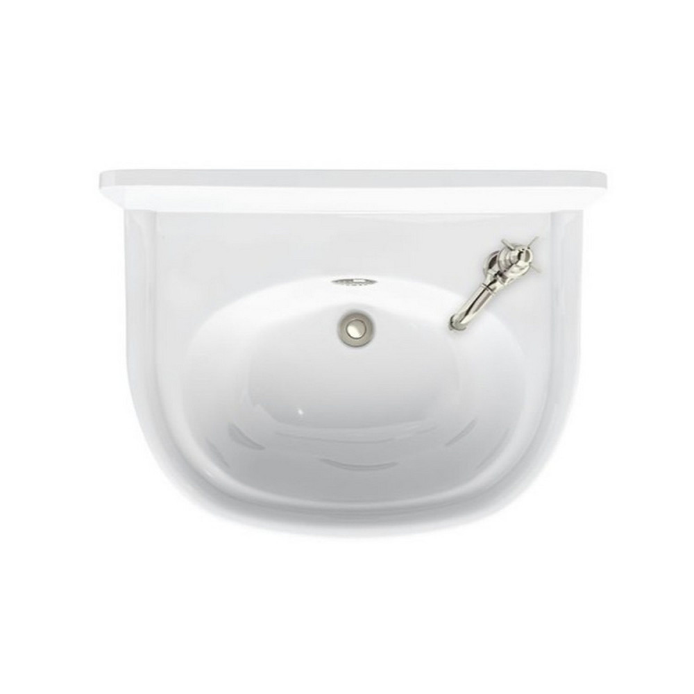 Burlington Arcade 500mm 1TH Cloakroom Basin with Nickel Overflow