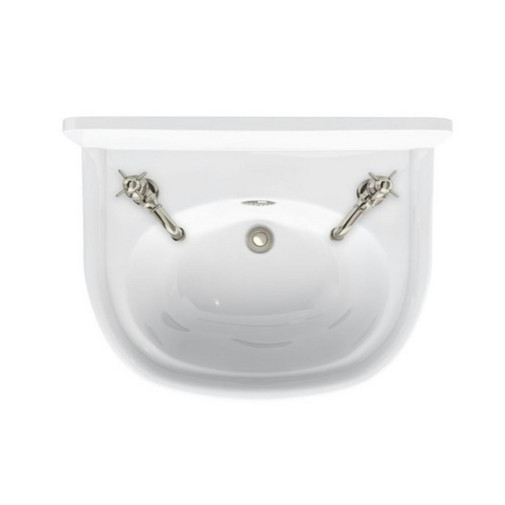 Burlington Arcade 500mm 2TH Cloakroom Basin with Nickel Overflow