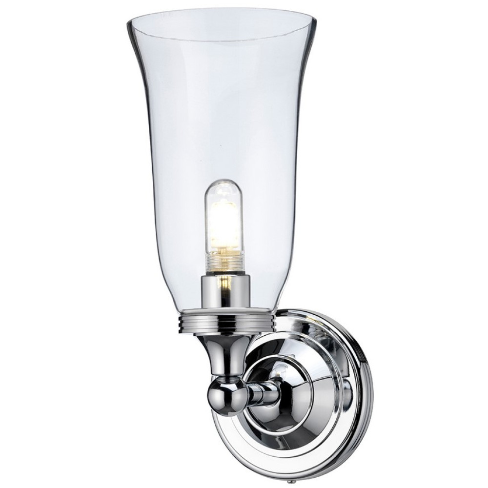 Burlington Arcade Round Light with Chrome Base and Vase Clear Glass Shade (1)