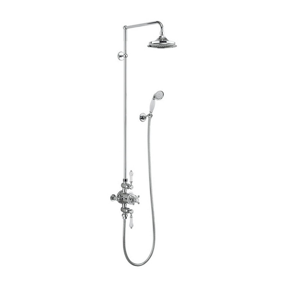 Burlington Avon Thermostatic Exposed Dual Outlet Shower Valve with 12 Inch Fixed Head and Handset