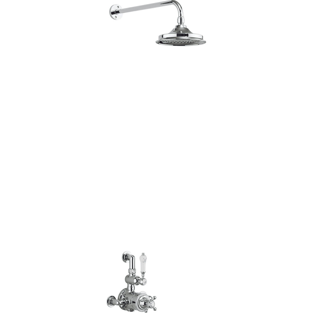Burlington Avon Thermostatic Exposed Single Function Shower Valve with 6 Inch Head and Fixed Shower Arm