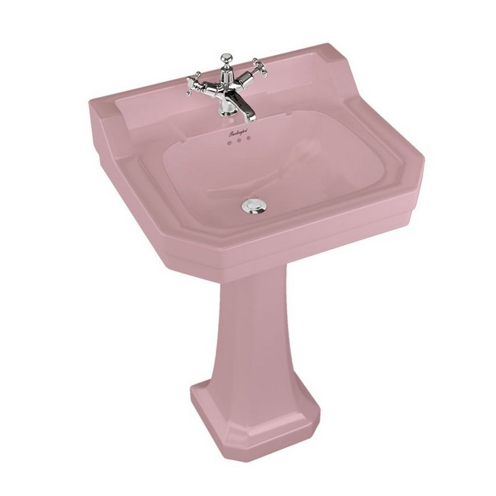 Burlington Bespoke Confetti Pink 560mm Basin and Pedestal