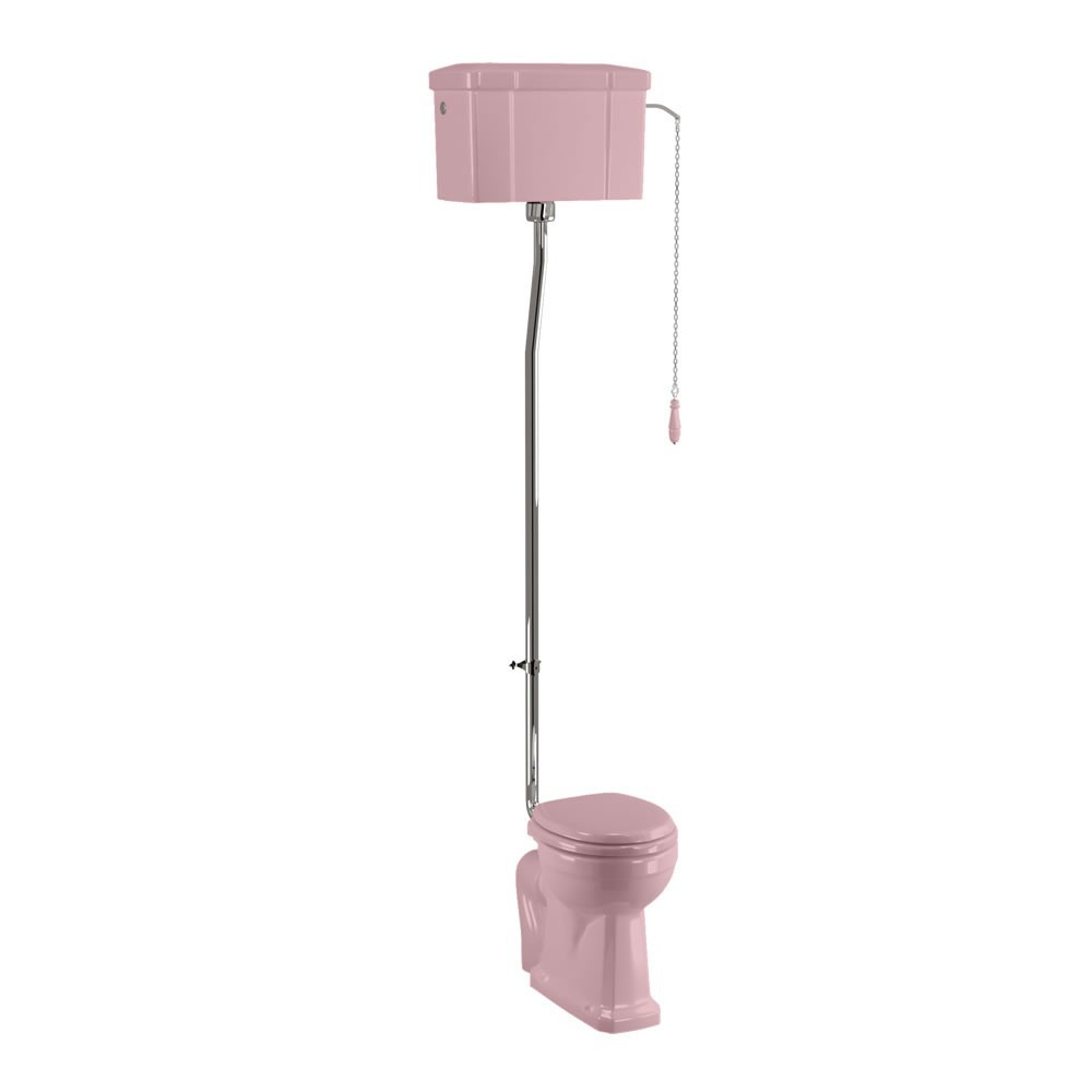 Burlington Bespoke Confetti Pink Standard High-Level WC with Single Flush Cistern (1)