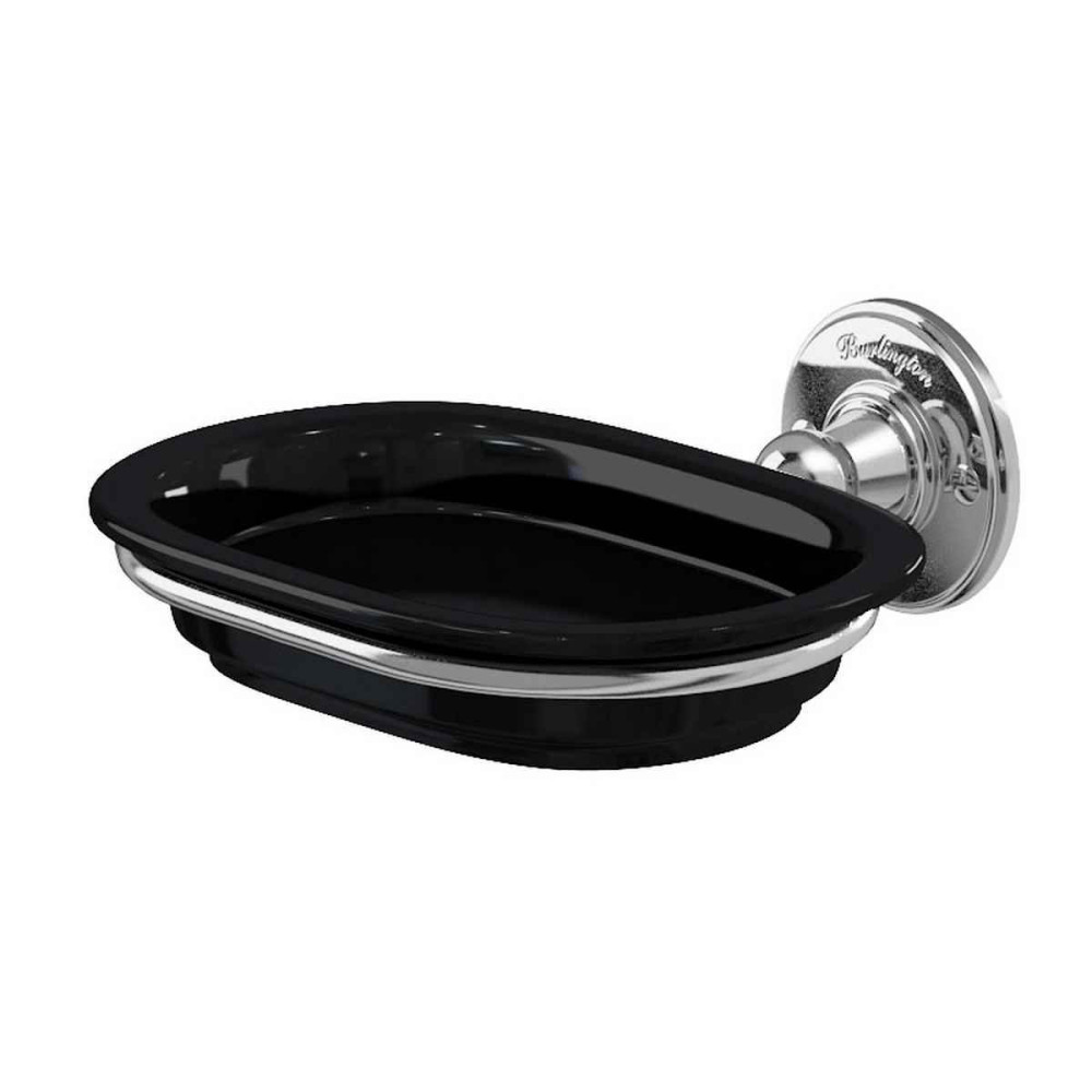 Burlington Black Soap Dish and Chrome Holder