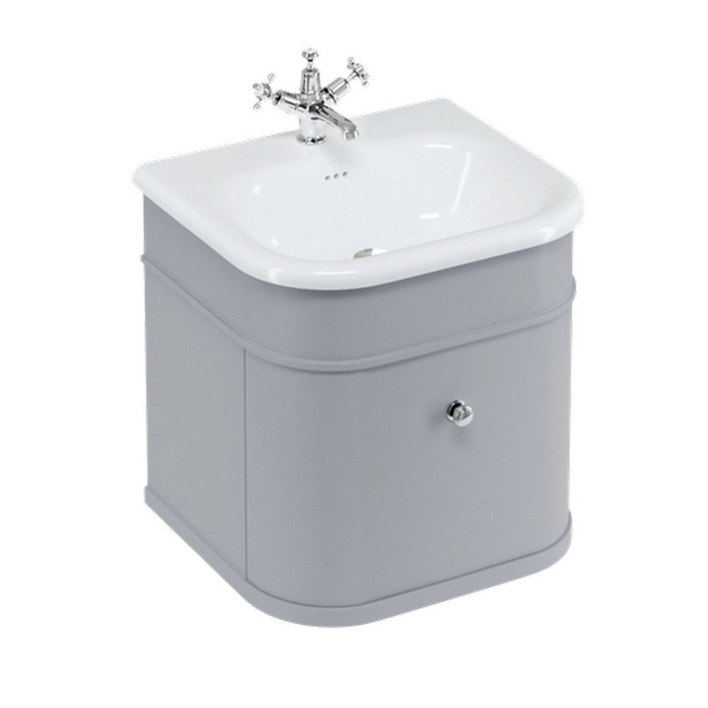 Burlington Chalfont 550mm Single Drawer Vanity Unit with Basin in Classic Grey
