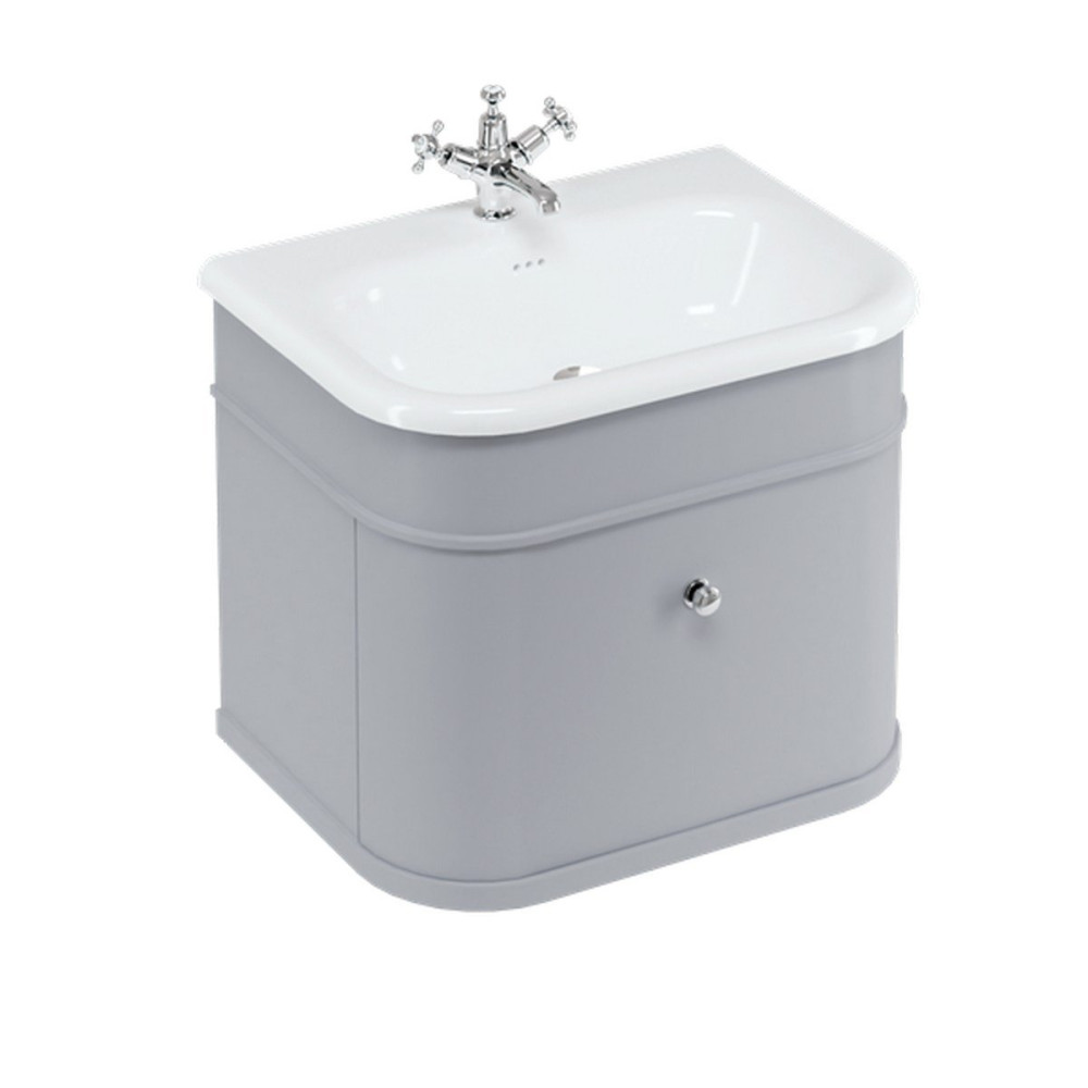Burlington Chalfont 650mm Single Drawer Vanity Unit with Basin in Classic Grey