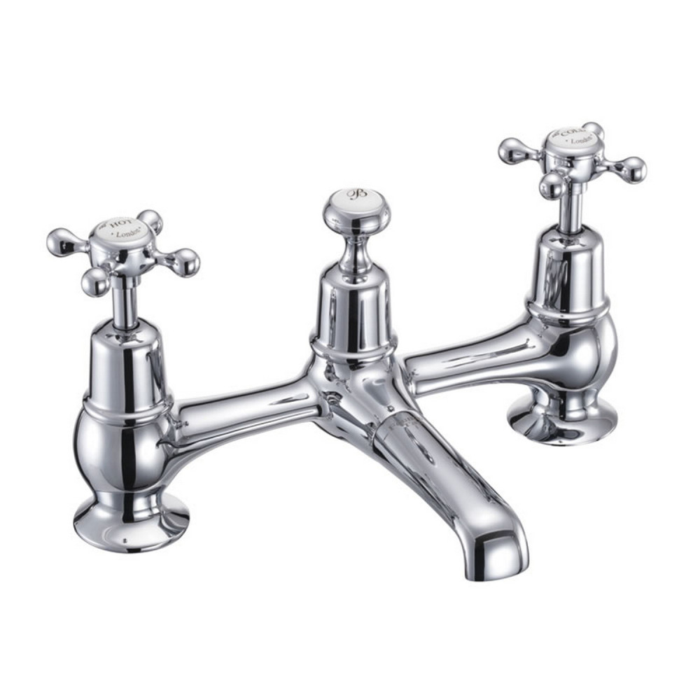 Burlington Claremont 2TH Bridge Basin Mixer with Plug and Chain Waste
