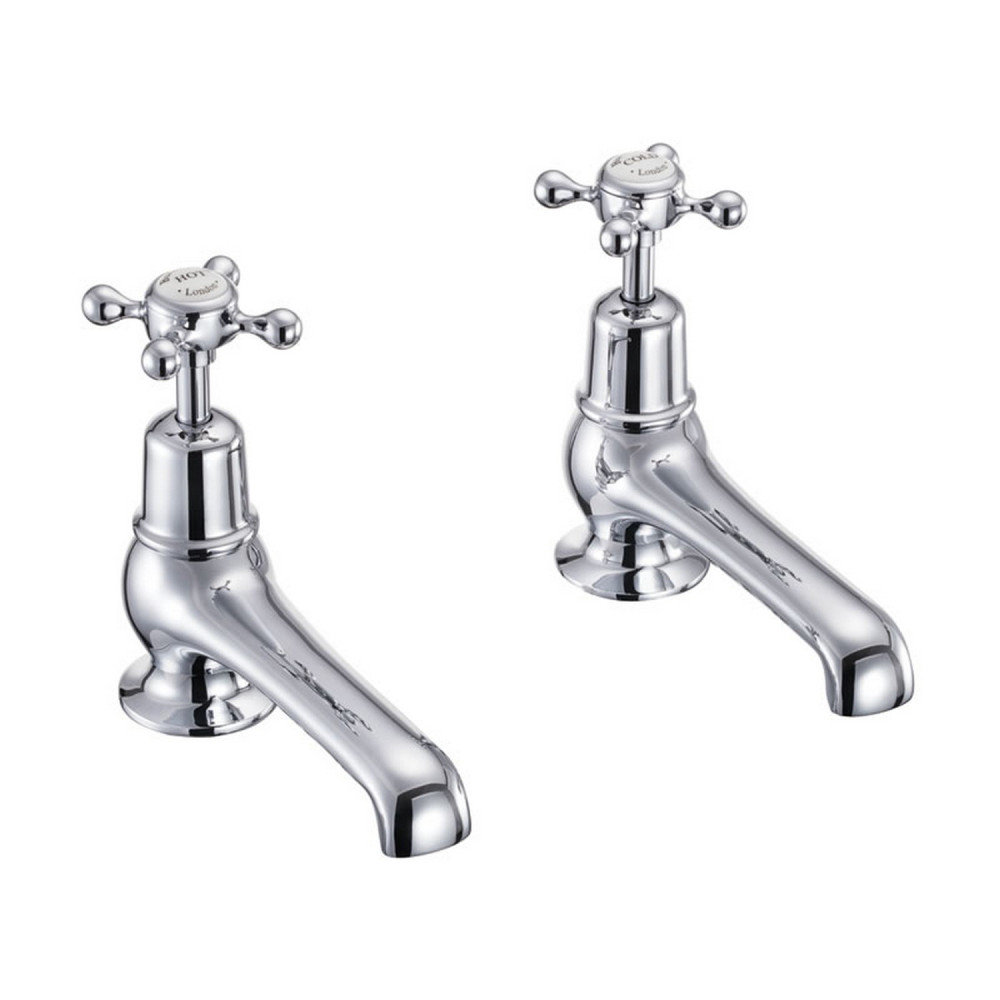Burlington Claremont Chrome Deck Mounted Bath Taps
