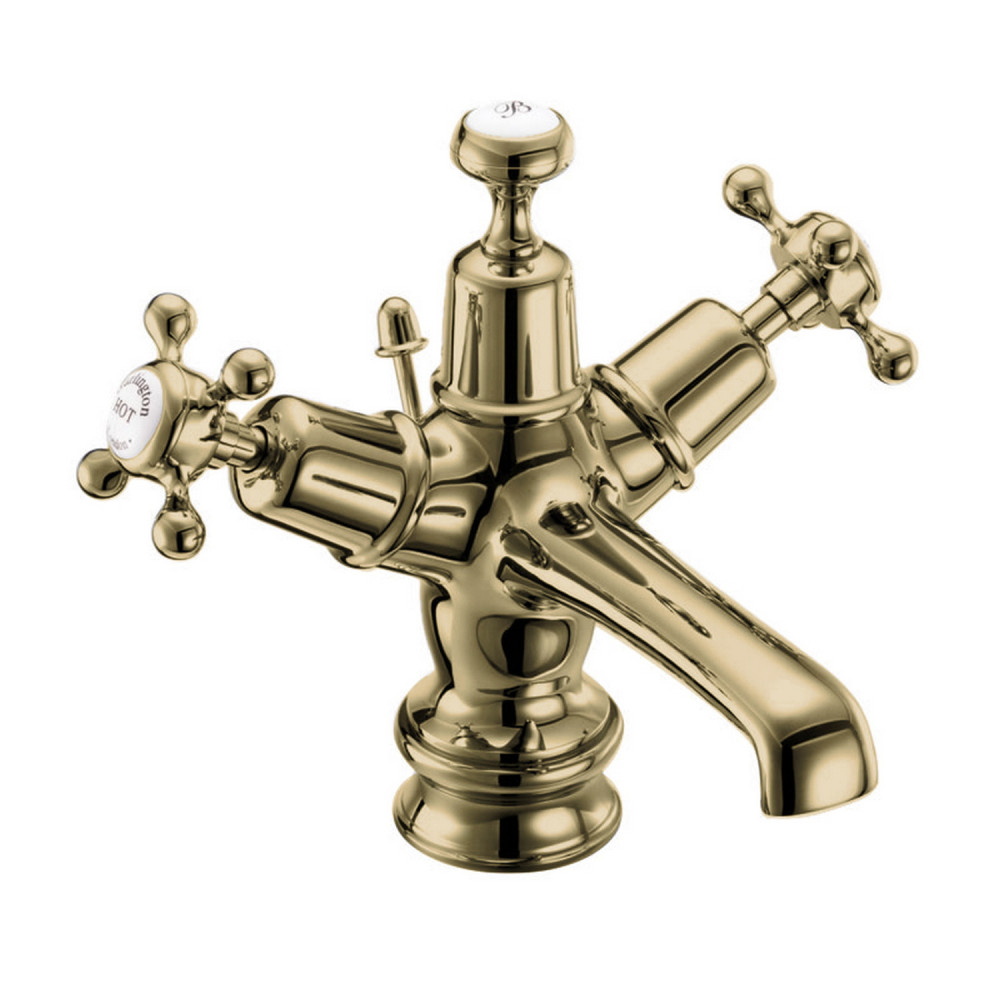 Burlington Claremont Regent Gold Basin Mixer with Pop Up Waste