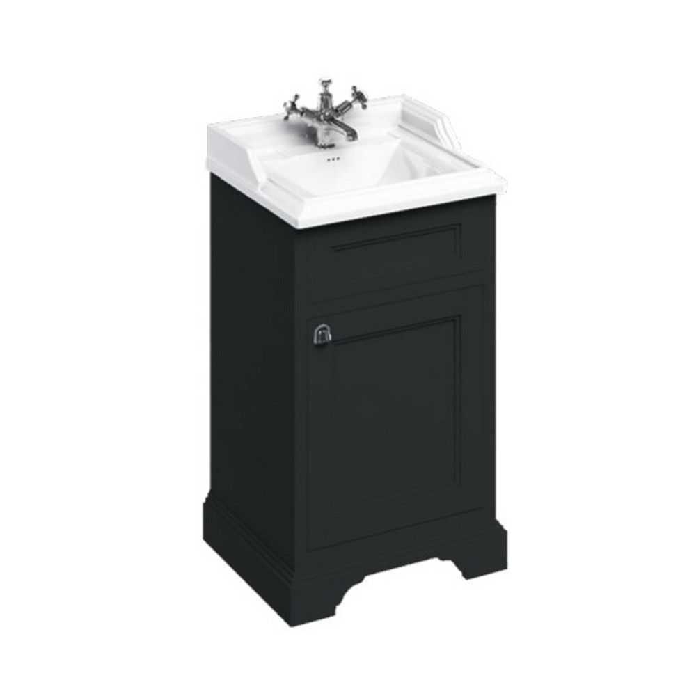 Burlington Classic 500mm Cloakroom Vanity Unit with Basin in Matt Black