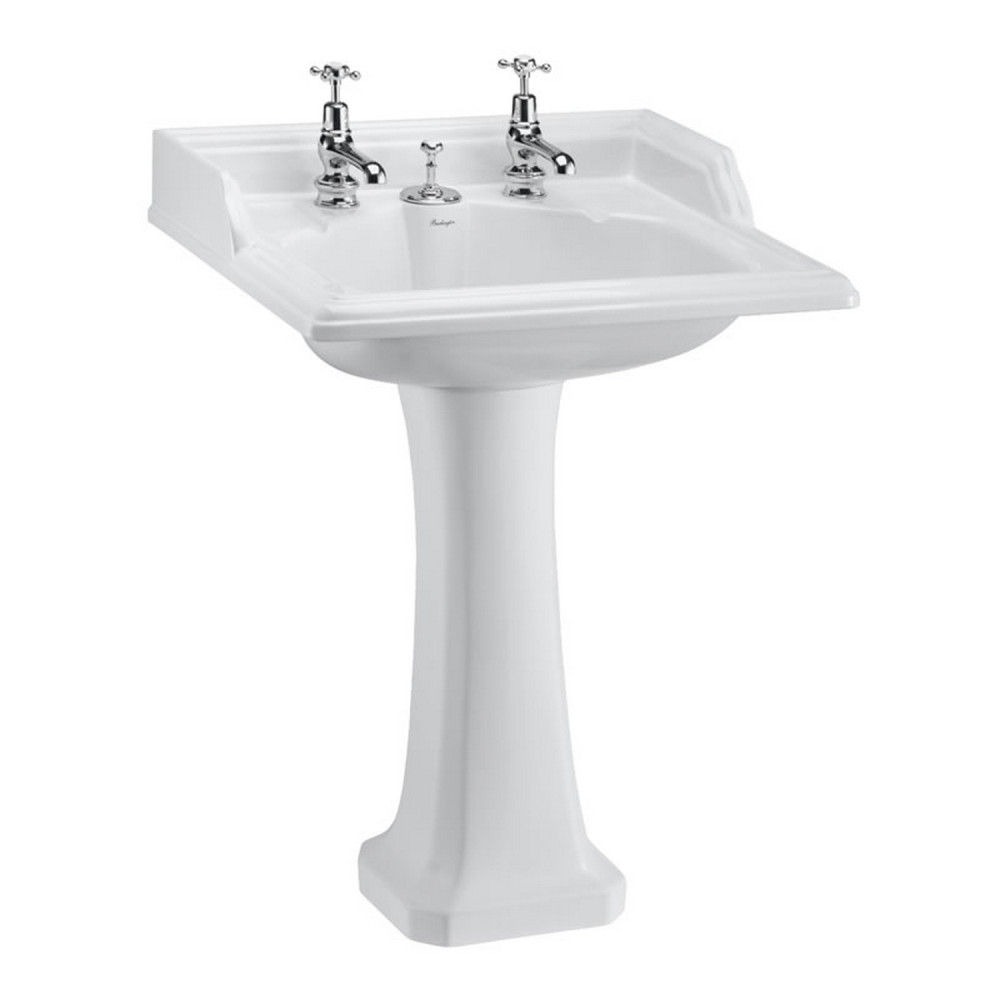 Burlington Classic 650mm Basin with Invisible Overflow and Classic Standard Pedestal