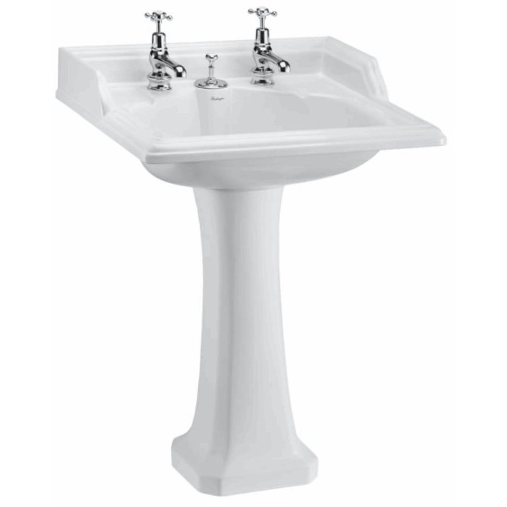 Burlington Classic 65cm Basin with Invisible Overflow and Classic Standard Pedestal