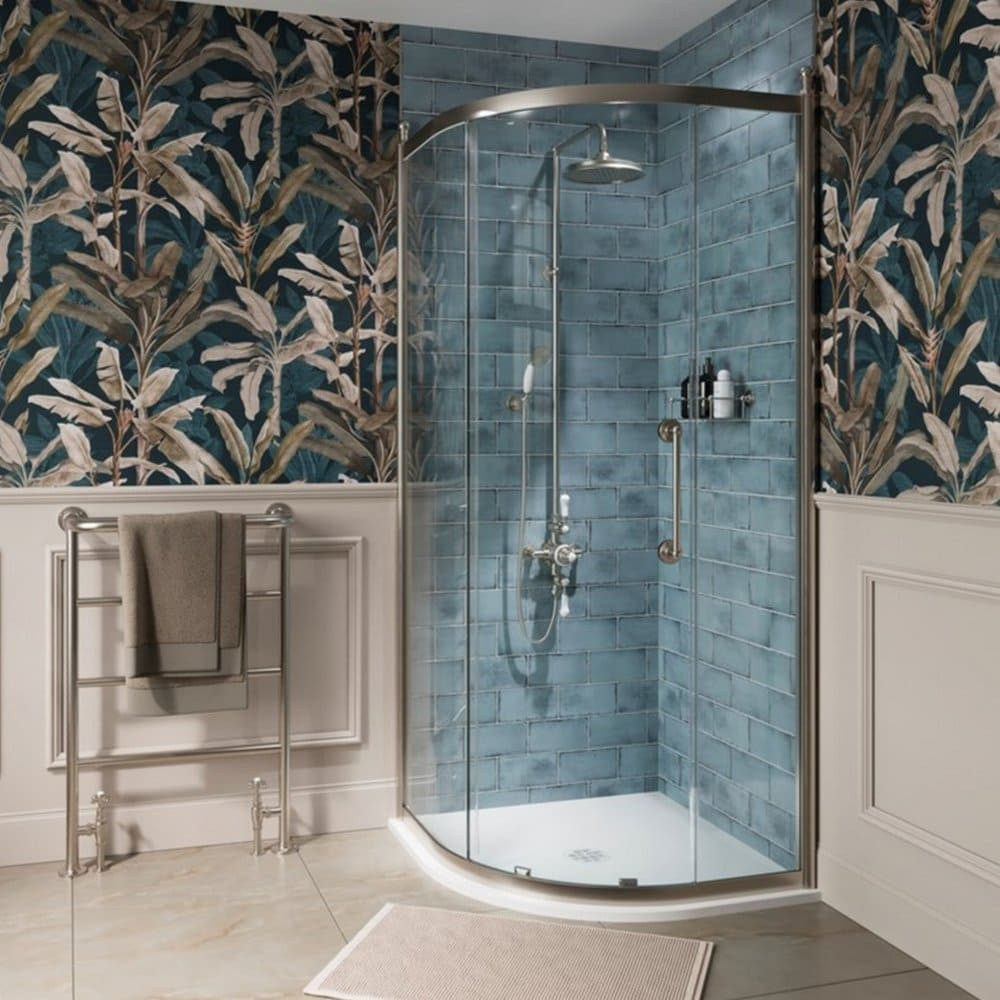Burlington Classique 800mm Brushed Nickel 1 Door Quadrant Shower Enclosure