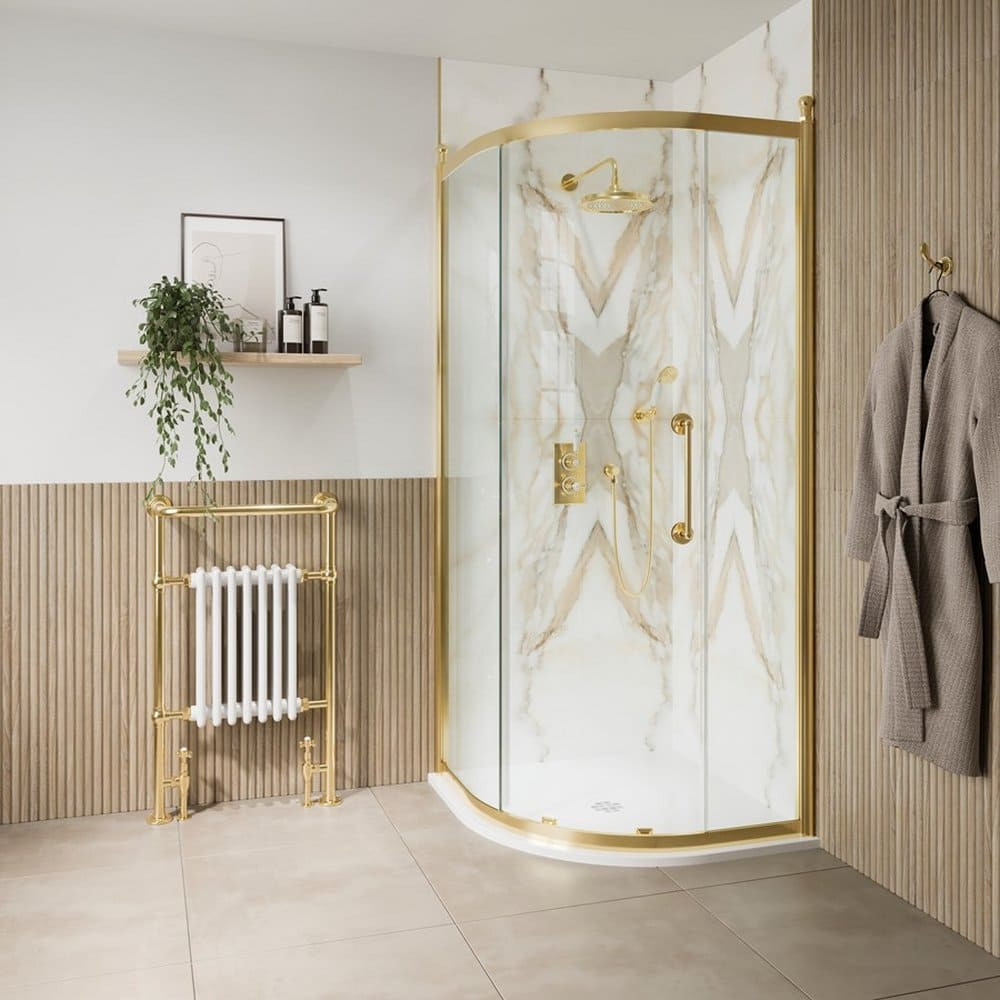 Burlington Classique 800mm Gold 1 Door Quadrant Shower Enclosure