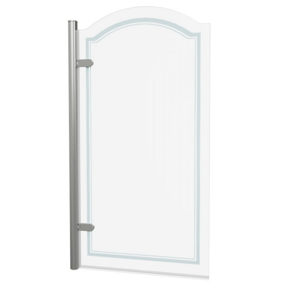Burlington Classique Brushed Nickel 850mm Curved Hinged Left Hand Bath Screen