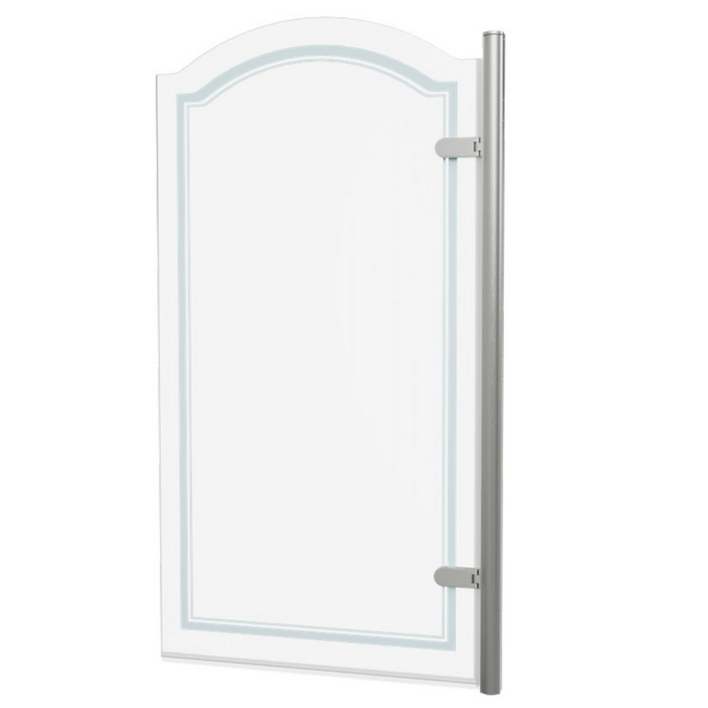 Burlington Classique Brushed Nickel 850mm Curved Hinged Right Hand Bath Screen