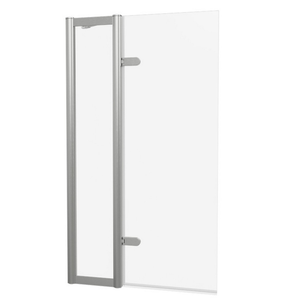 Burlington Classique Brushed Nickel 850mm Hinged Inline Bath Screen