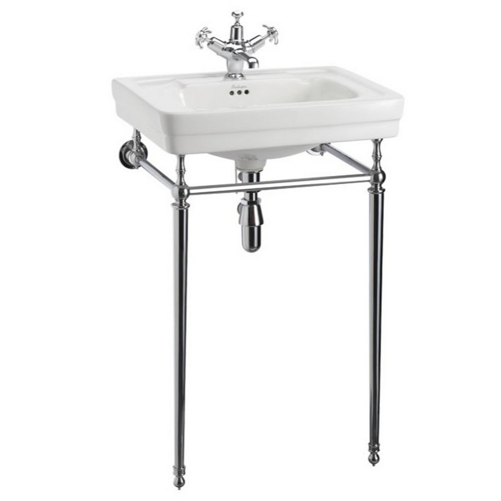 Burlington Contemporary 580mm Basin with Chrome Washstand