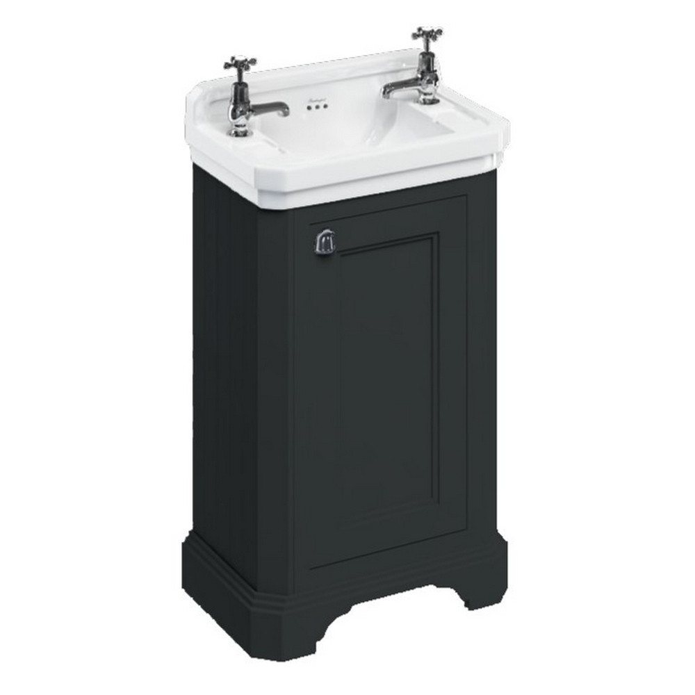 Burlington Edwardian 510mm Cloakroom Vanity Unit & Basin in Matt Black