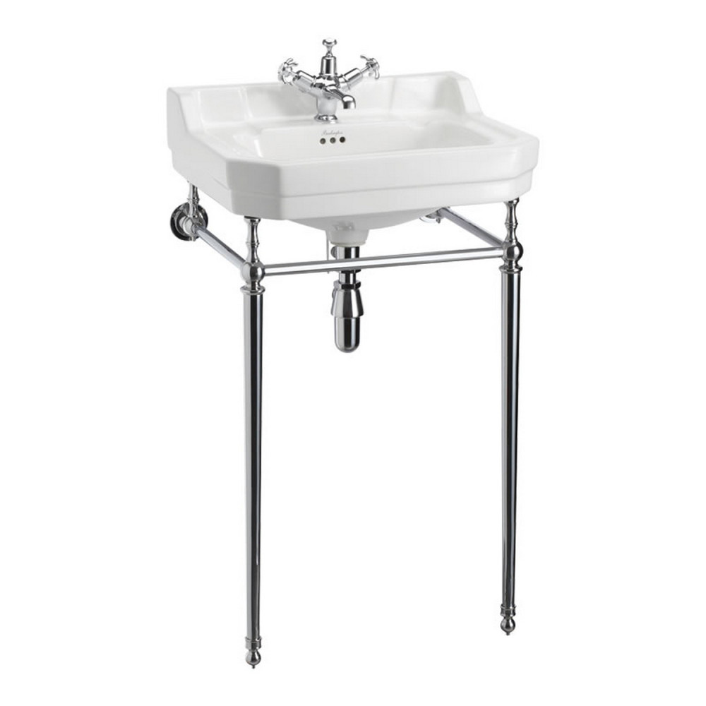 Burlington Edwardian 560mm Basin with Chrome Plated Washstand