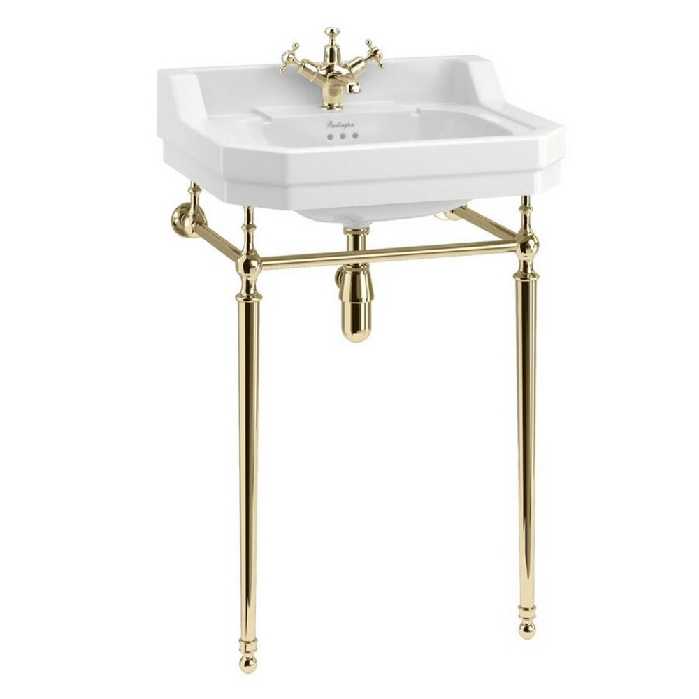 Burlington Edwardian 560mm Basin with Gold Washstand