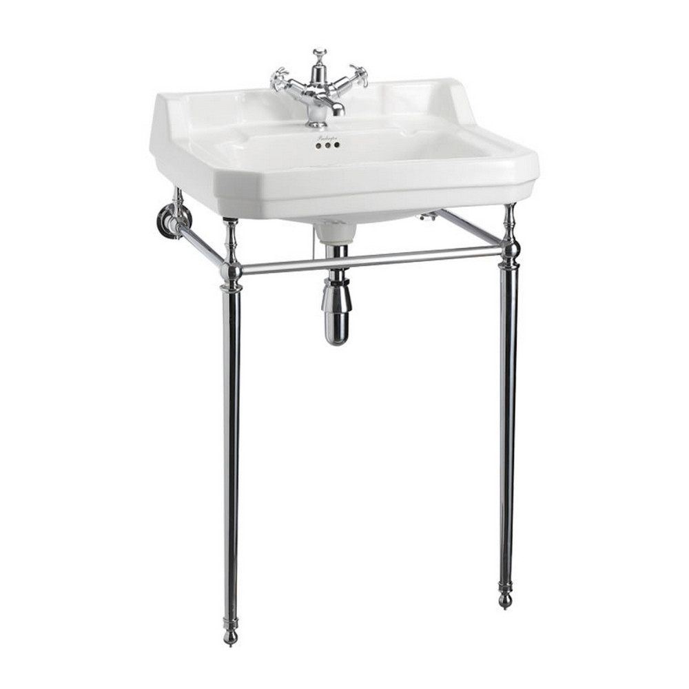 Burlington Edwardian 610mm Basin with Chrome Plated Washstand