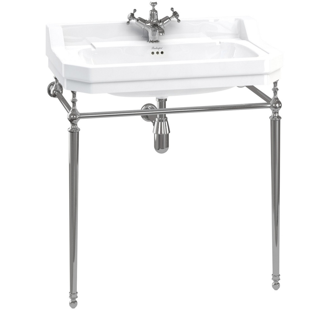 Burlington Edwardian 800mm Basin with Chrome Plated Washstand