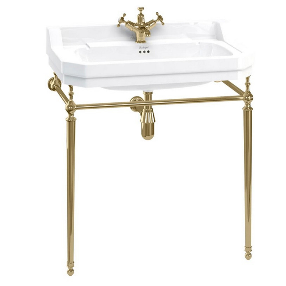 Burlington Edwardian 800mm Basin with Gold Plated Washstand