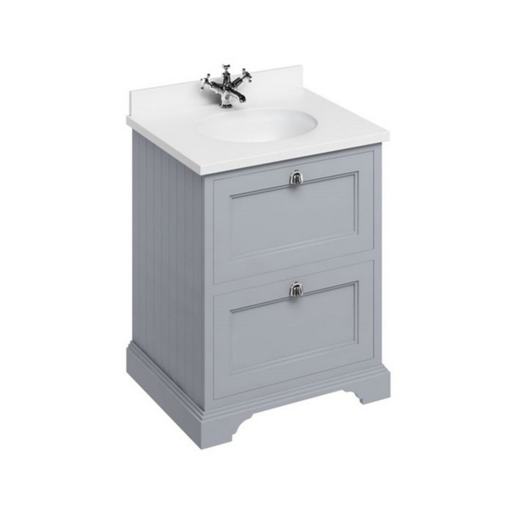 Burlington Freestanding 650mm Classic Grey Vanity Unit with Drawers and Minerva Basin