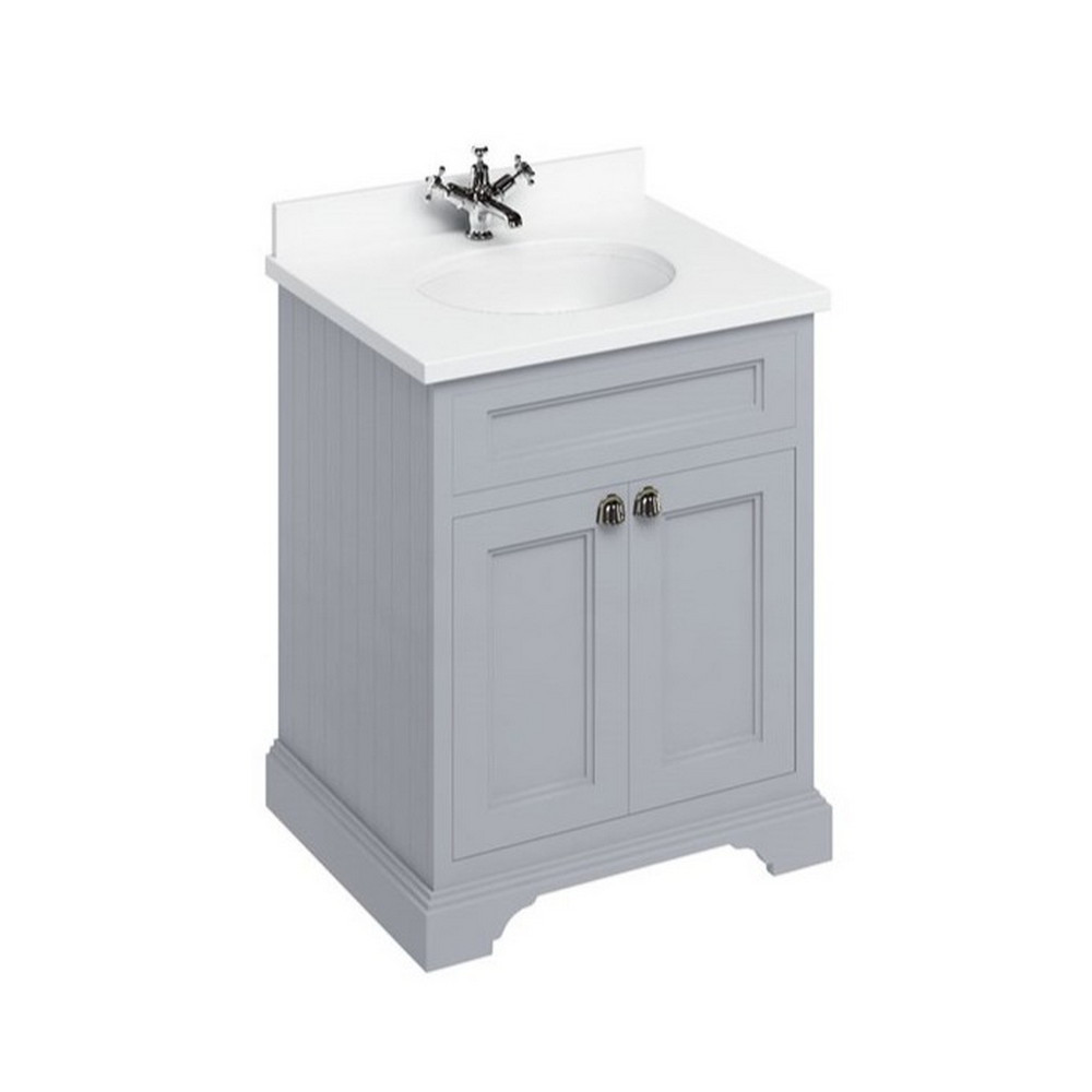 Burlington Freestanding 650mm Classic Grey Vanity Unit with Doors and Minerva Basin