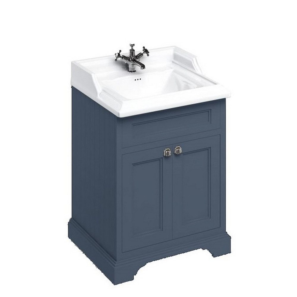 Burlington Freestanding 650mm Vanity Unit with Doors and Basin in Blue