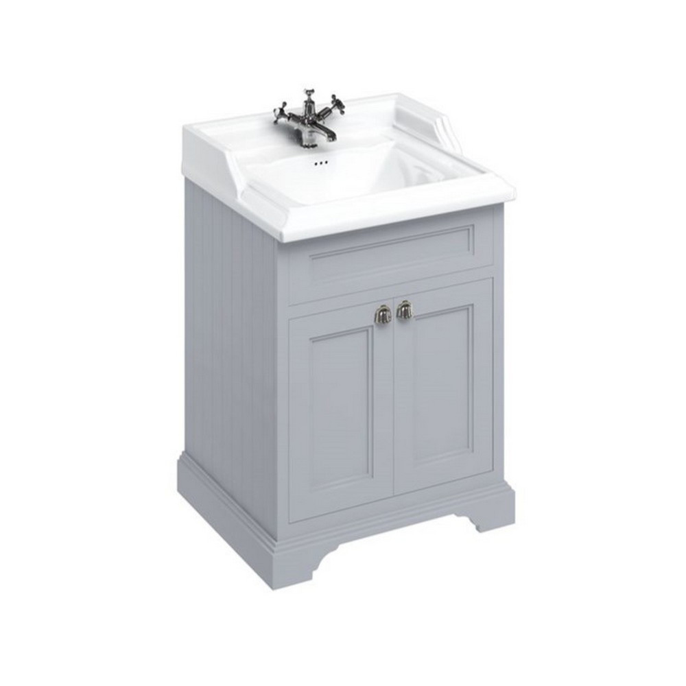Burlington Freestanding 650mm Vanity Unit with Doors and Basin in Classic Grey
