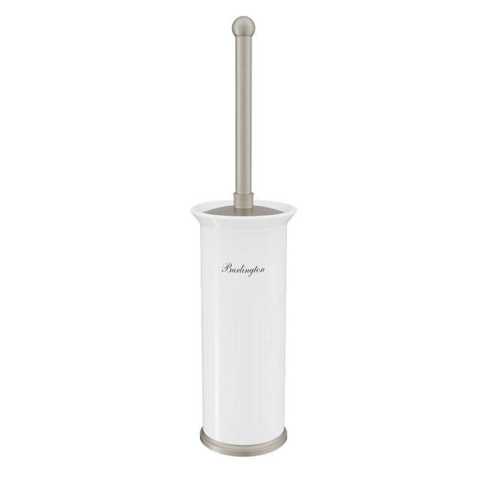 Burlington Freestanding Toilet Brush Holder in Brushed Nickel