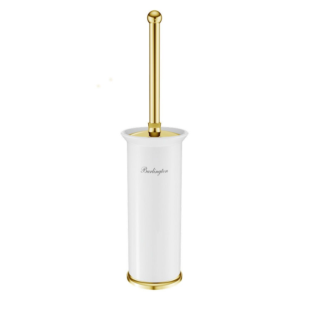 Burlington Freestanding Toilet Brush Holder in Gold