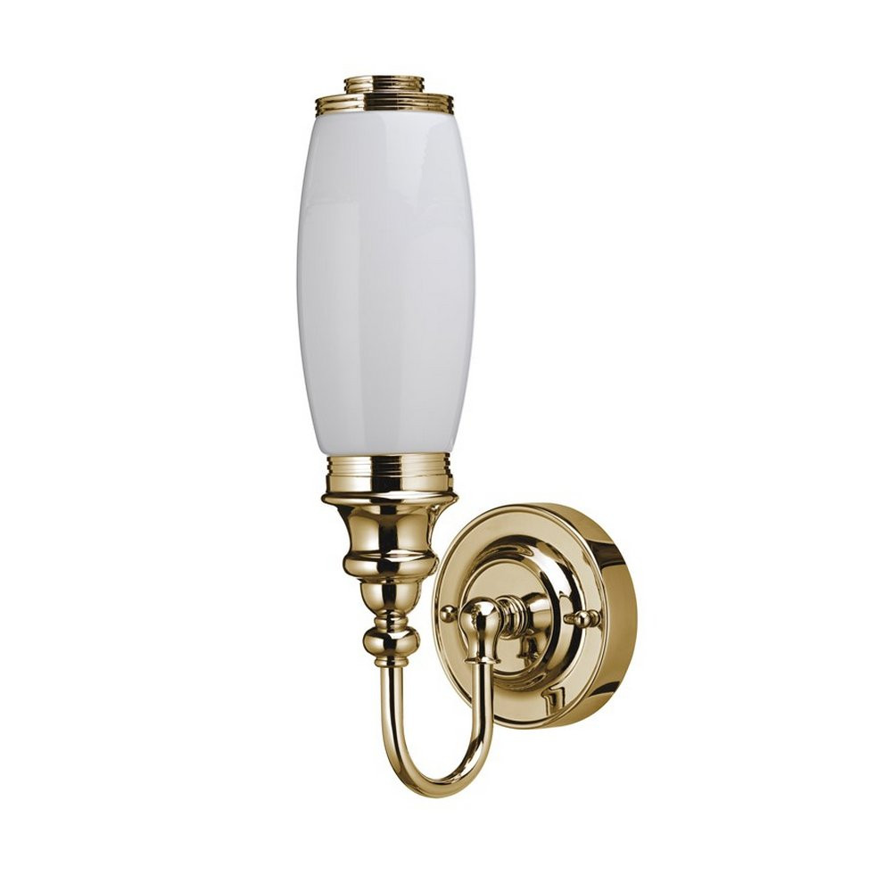 Burlington Gold Ornate Light and Frosted Glass Tube Shade
