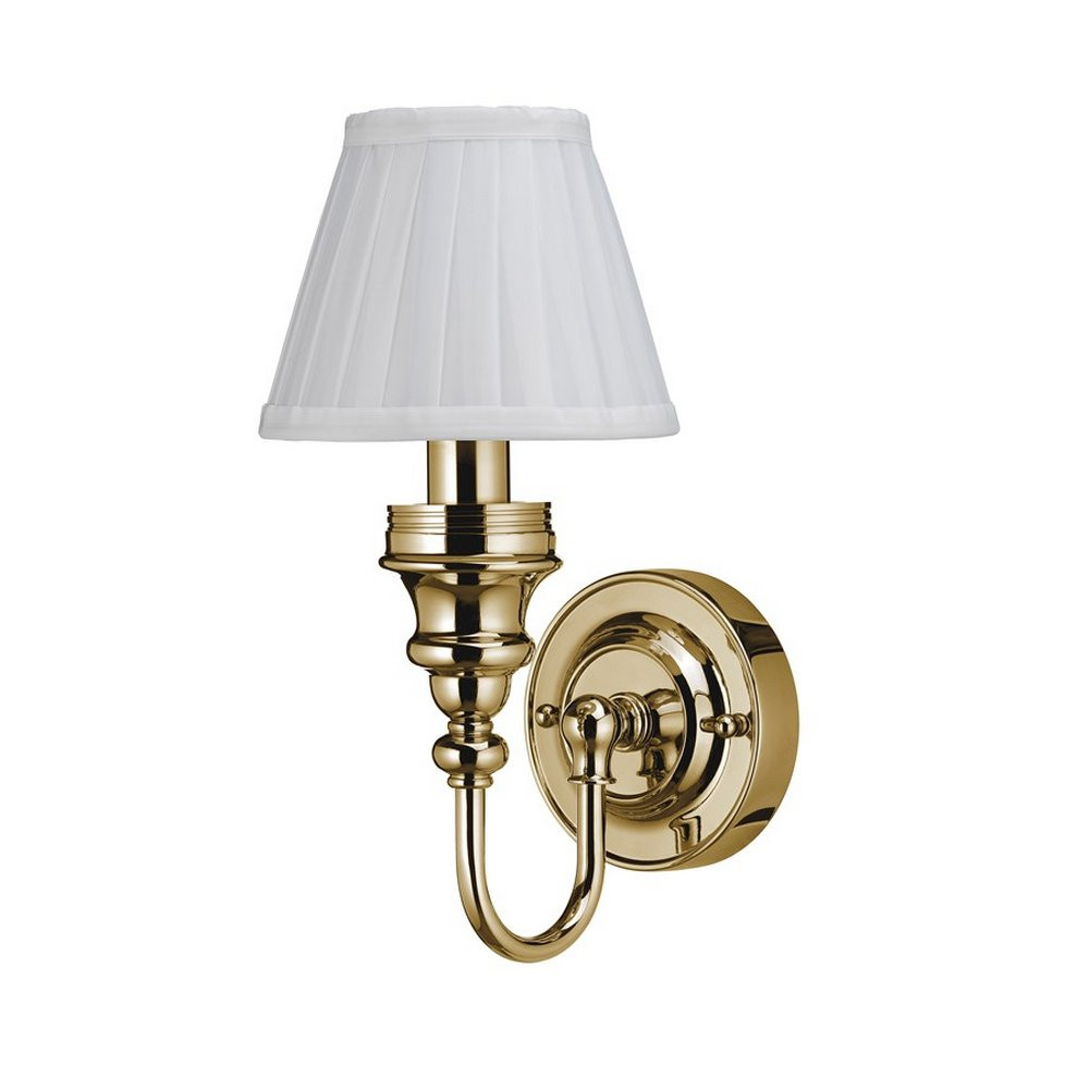 Burlington Gold Ornate Light and White Fine Pleated Shade