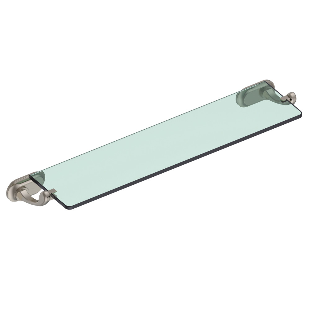 Burlington Guild Brushed Nickel Bathroom Glass Shelf