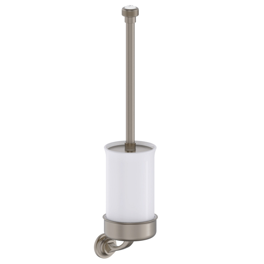 Burlington Guild Brushed Nickel Ceramic Toilet Brush Holder