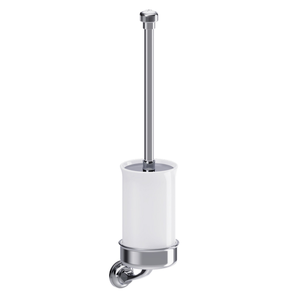 Burlington Guild Chrome Ceramic Toilet Brush Holder