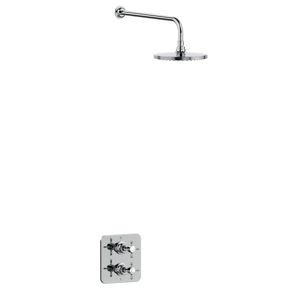 Burlington Guild Chrome Concealed Thermostatic Shower Valve with Fixed Head