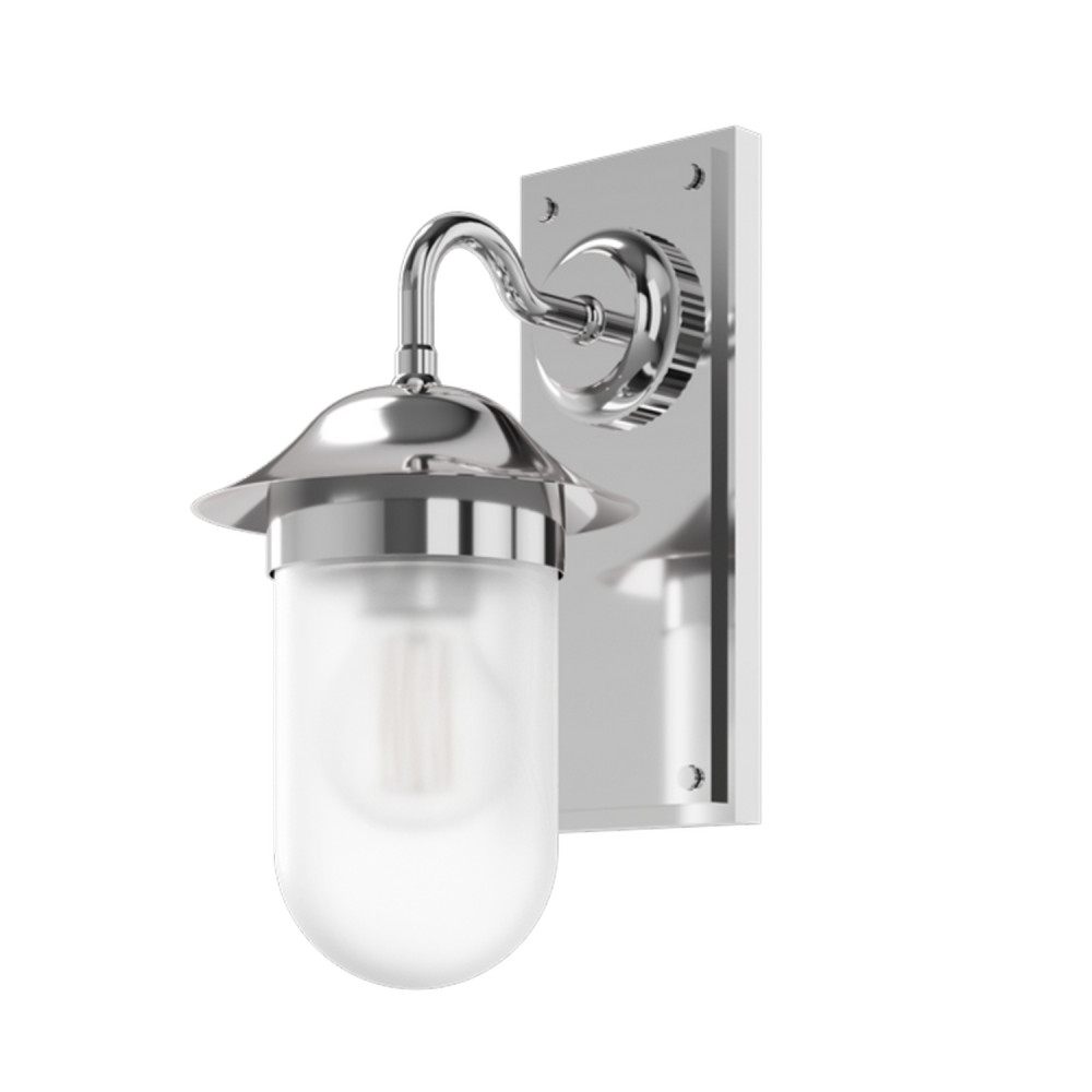 Burlington Guild Chrome Frosted Glass Bathroom Wall Light