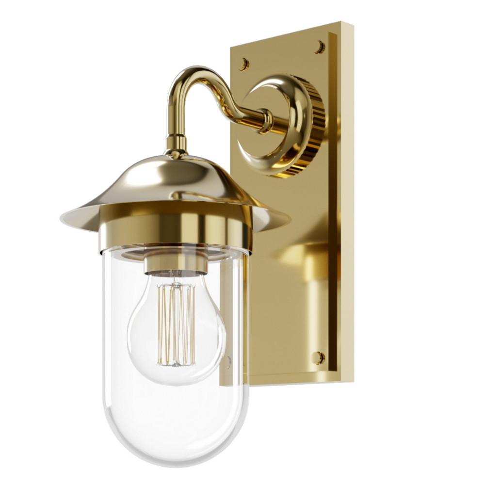 Burlington Guild Gold Clear Glass Bathroom Wall Light