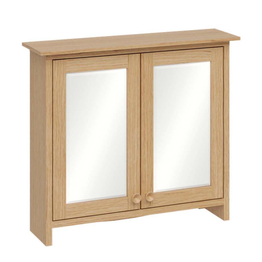 Burlington Guild Light Oak 650mm Traditional Bathroom Mirror Cabinet