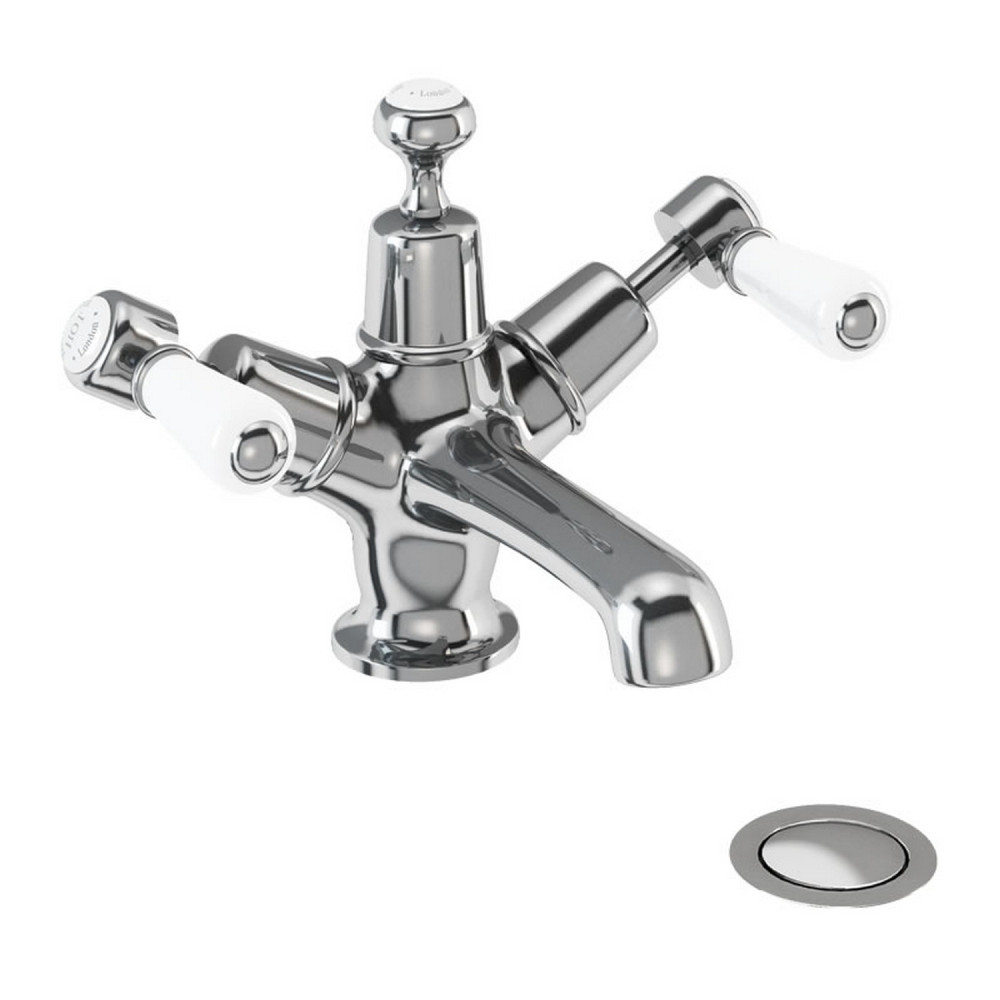 Burlington Kensington Monobloc Basin Mixer with Click Clack Waste